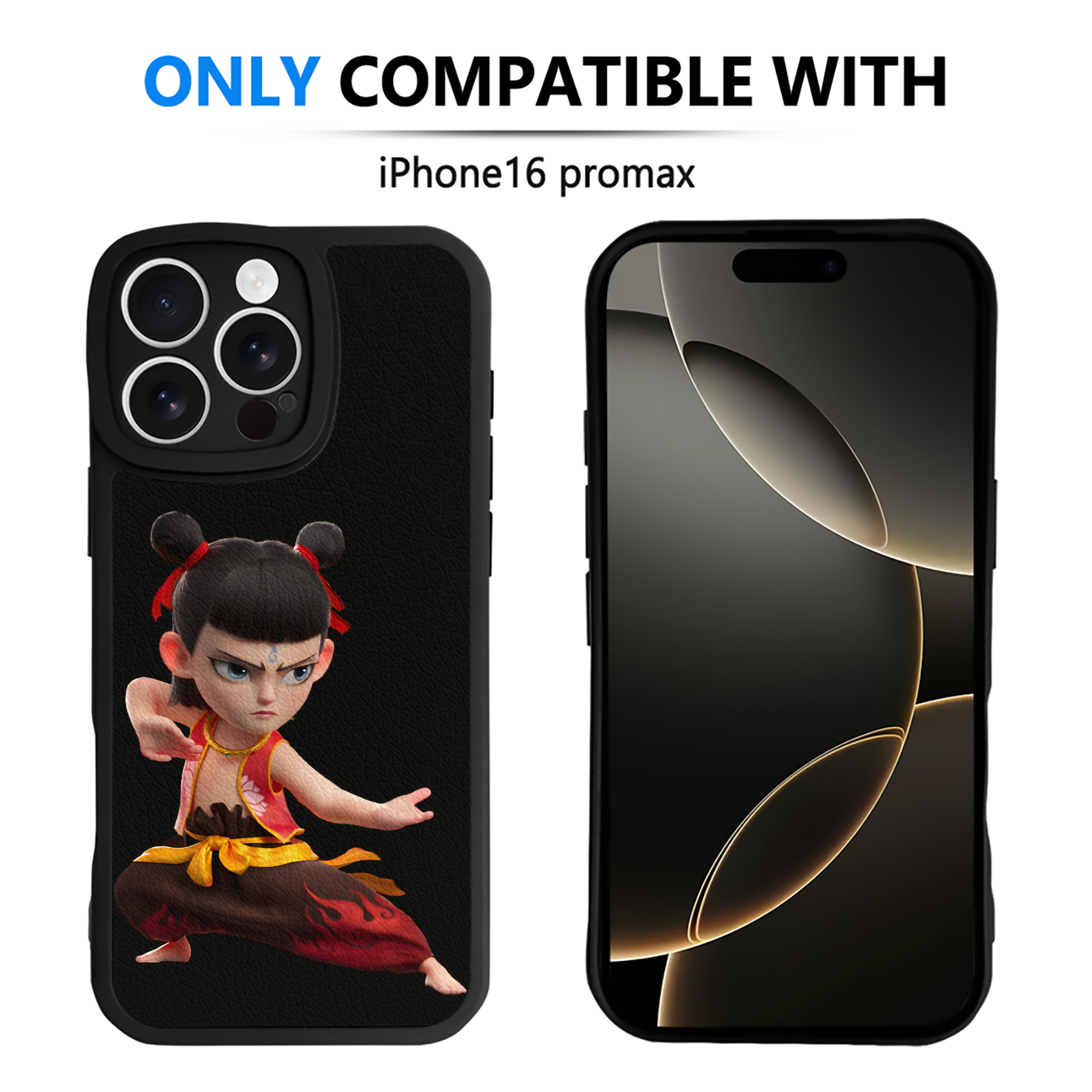 （画像用） Ne Zha 2 ナタ 魔童の大暴れ 【iPhone 16シリーズ対応】シリコンスマホケース（レザー調） 材質：シリコン